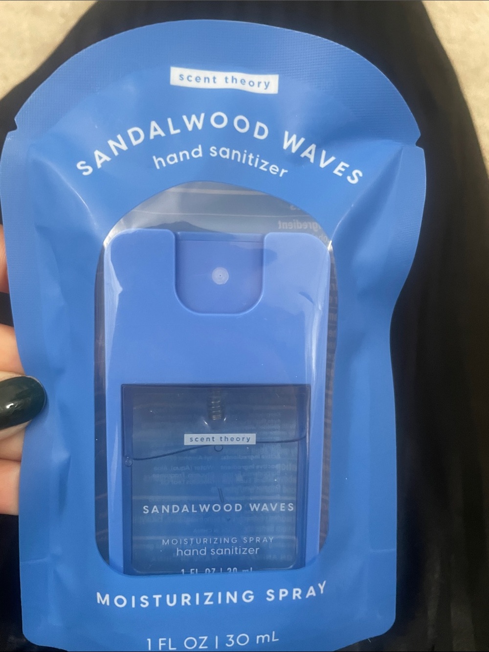 Sandalwood Waves Moisturizing Spray Hand Sanitizer - Blue